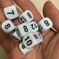 10 pcs/set Math Dice Set 16mm Acrylic Engraved White Rounded Corners Board Game | Dés Mathématiques 16mm Acrylique Coins Arrondis Jeu de Société