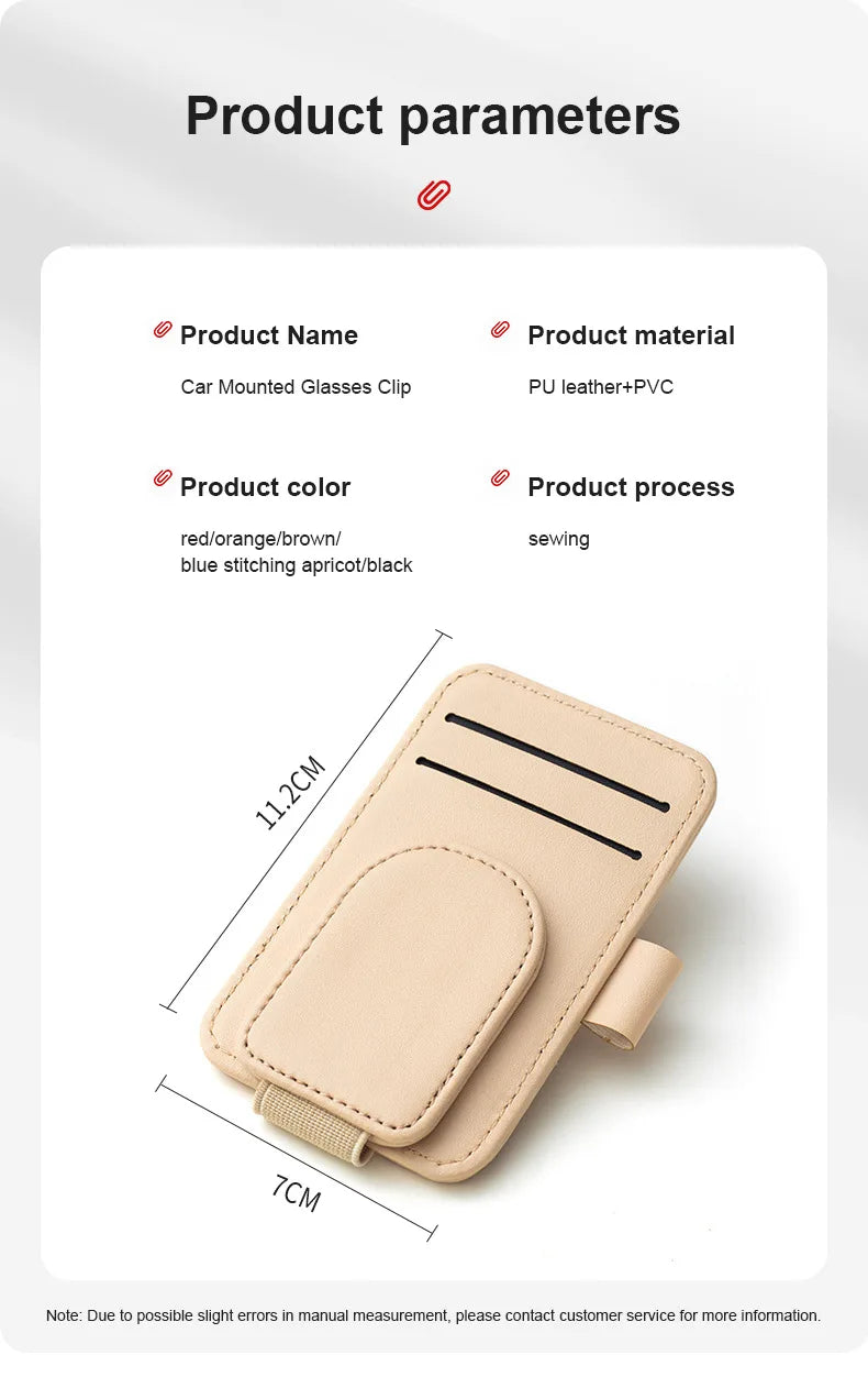 Car Mounted Multifunctional Glasses Clip Ticket Holder, Practical High-End Circular Eye Clip, Multifunctional Accessory