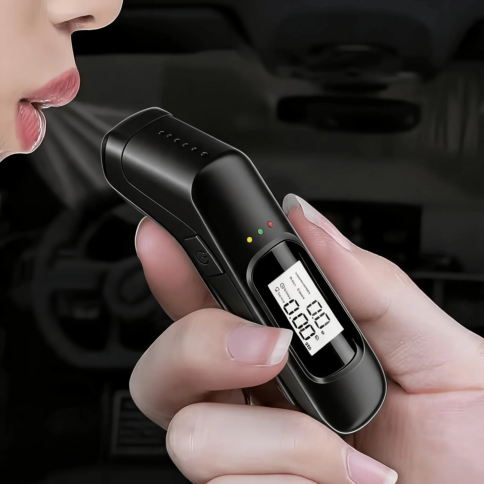 Portable Alcohol Tester Breath Alcohol Detector with LCD Display for Driving Under the Effects of Alcohol, Automotive Electronic