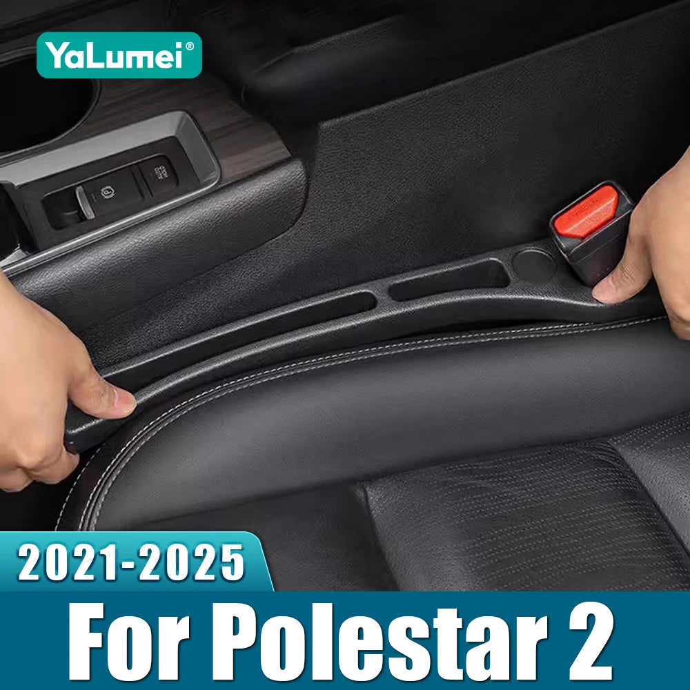 For Polestar 2 2021 2022 2023 2024 2025 EV 2PCS Universal Car Seat Leak Proof Strips Gap Side Seam Filler Storage Accessories