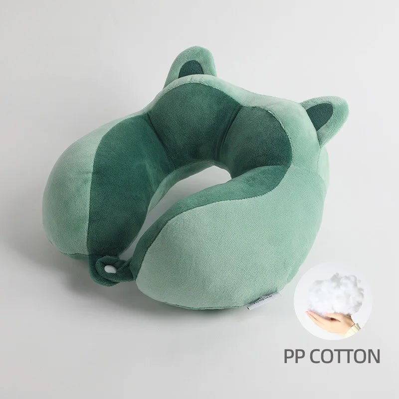 Wholesale Strawberry Bear Micro Fiber Soft Fluffy U Shape Pillow For Airplane Rest