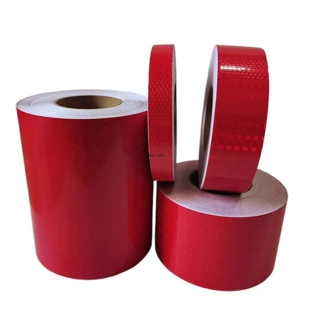 2.5cm/5m/10cm/15cm/20cm*5M Red Shining Stars Reflective Sticker Waterproof Strong Adhesive Safety Warning Reflector Tape For Car
