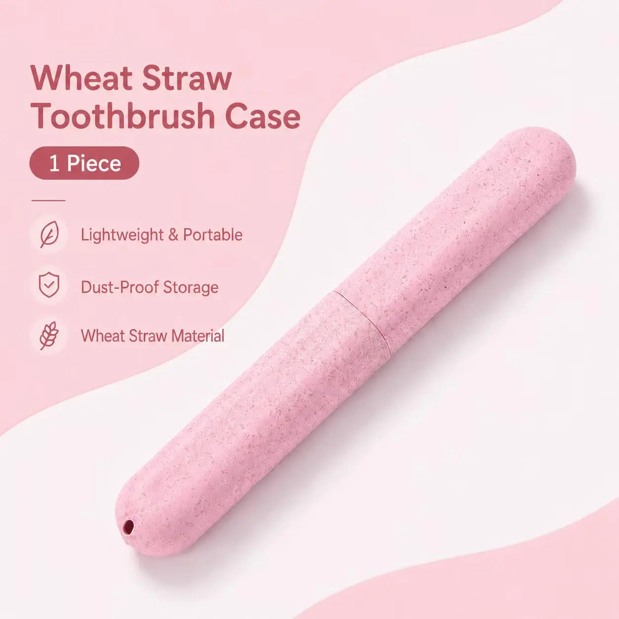Wheat straw toothbrush holder, lightweight and shatterproof, portable storage box for outdoor camping and business trips