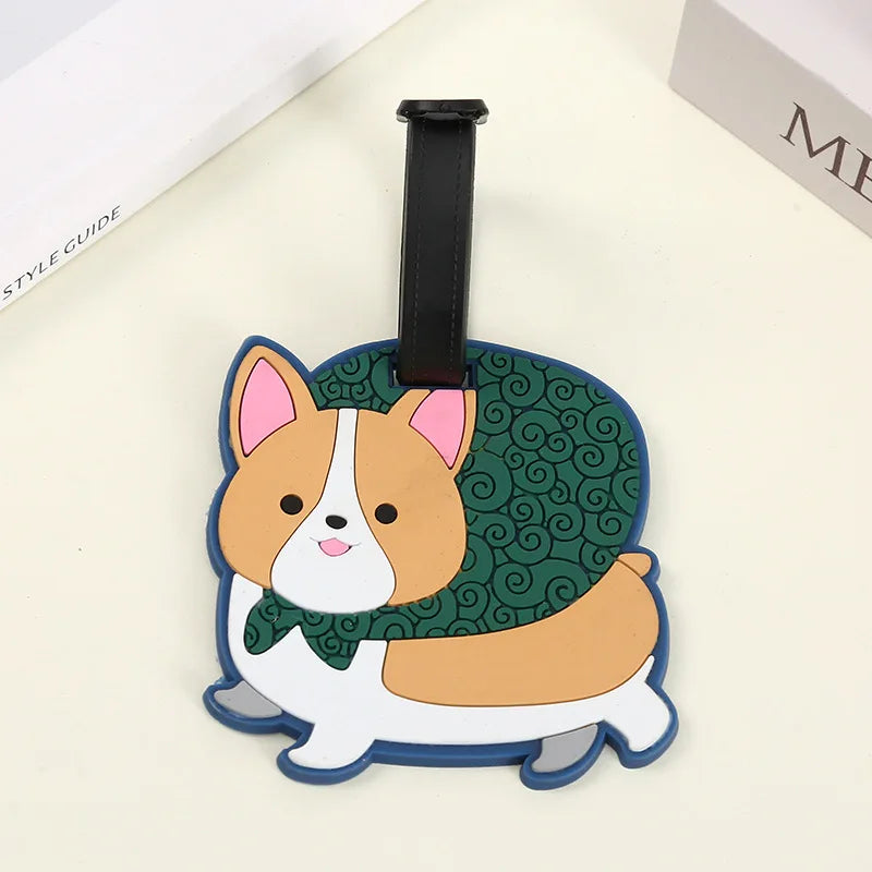 Travel Accessories Luggage Tag Creative Corgi &Cat Suitcase Fashion Style Portable Travel Hanging Tags and Anti Loss Signs