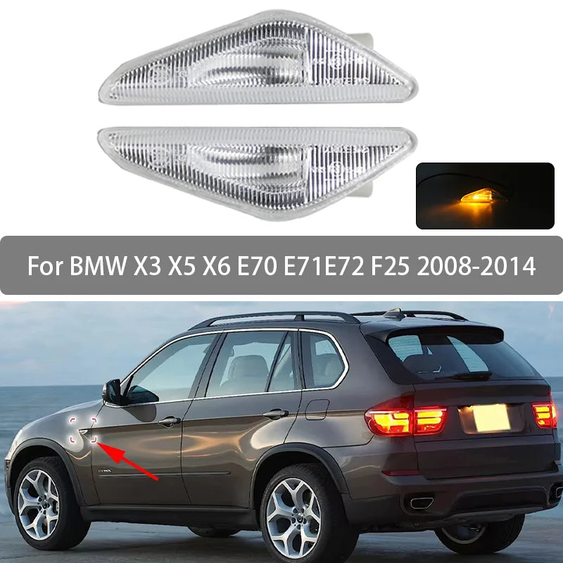 Fender Lights LED For BMW X3 X5 X6 E70 E71 E72 F25 2008 2009 2010 2011 2012 2013 2014 Turn Signal Side Marker Light 63137171007