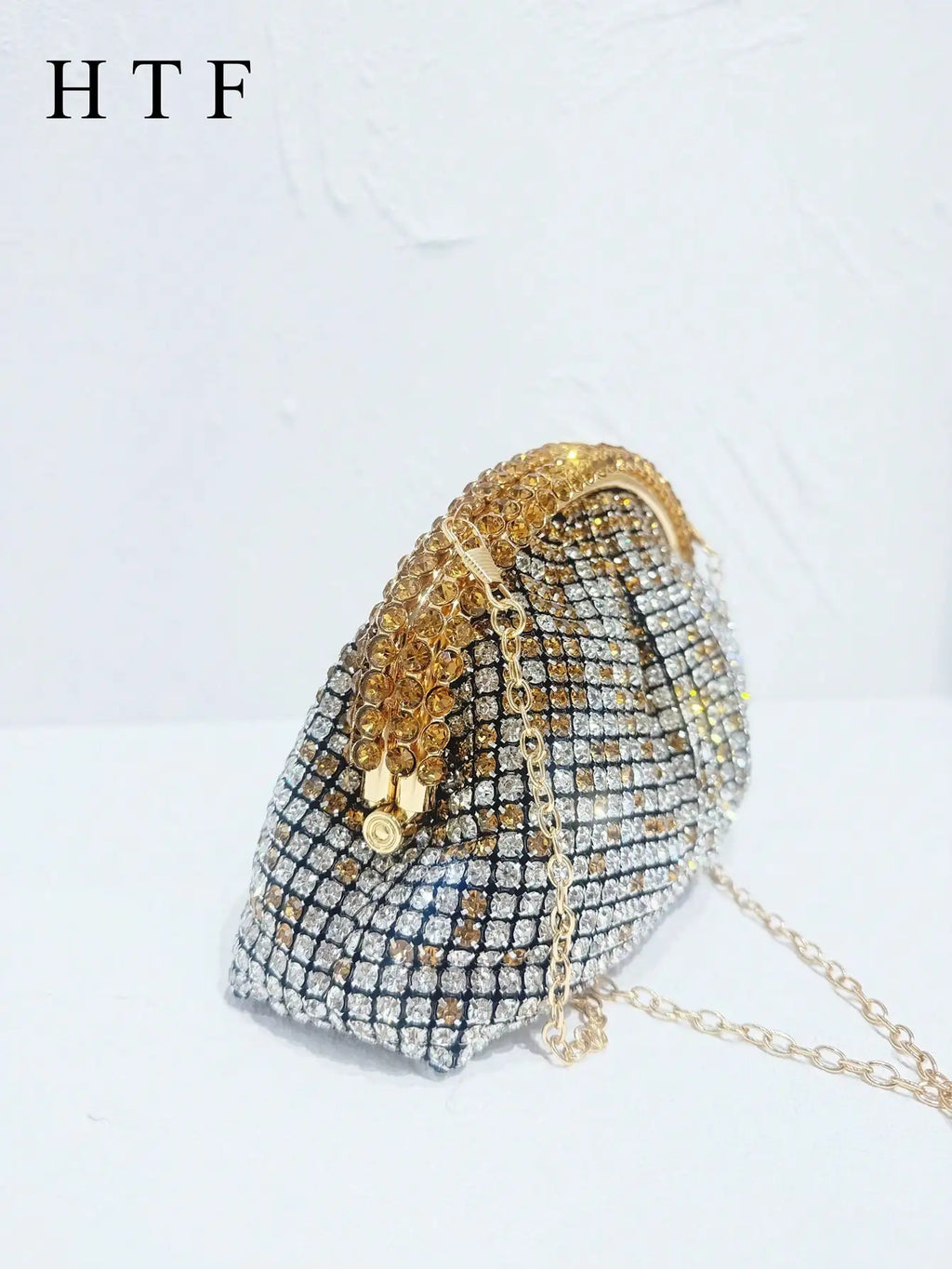 Shiny Diamond Encrusted Evening Clutch Wallet Women's Handbag Dinner Party Diamond Dumpling Party Dinner Bag