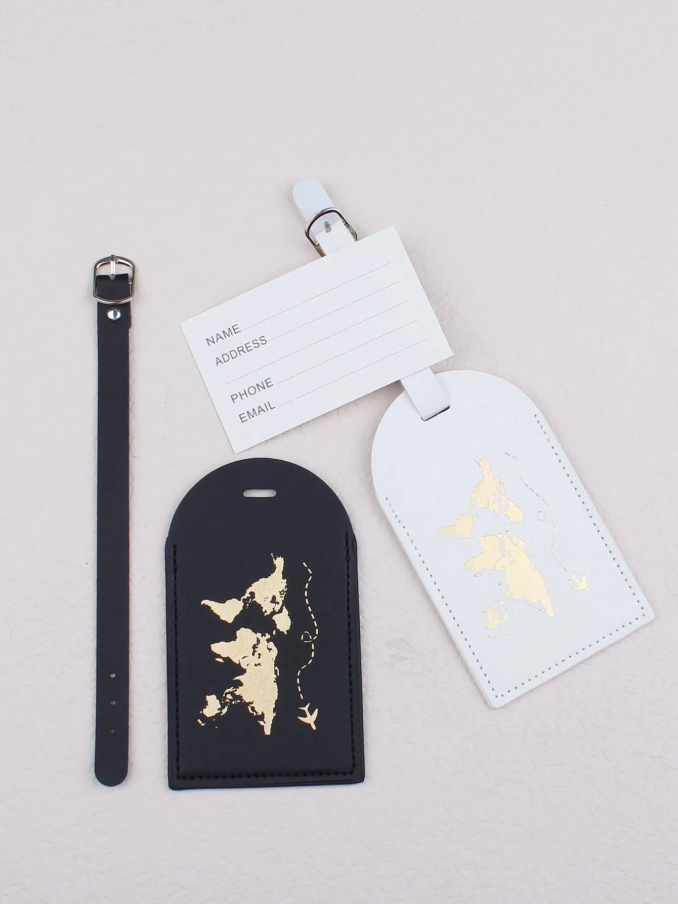 2PCS Map Luggage Tag Hanging Tag With Name ID Cards Anti-lost Lightweight Travel Accessories For Flight for Lovers Gifts
