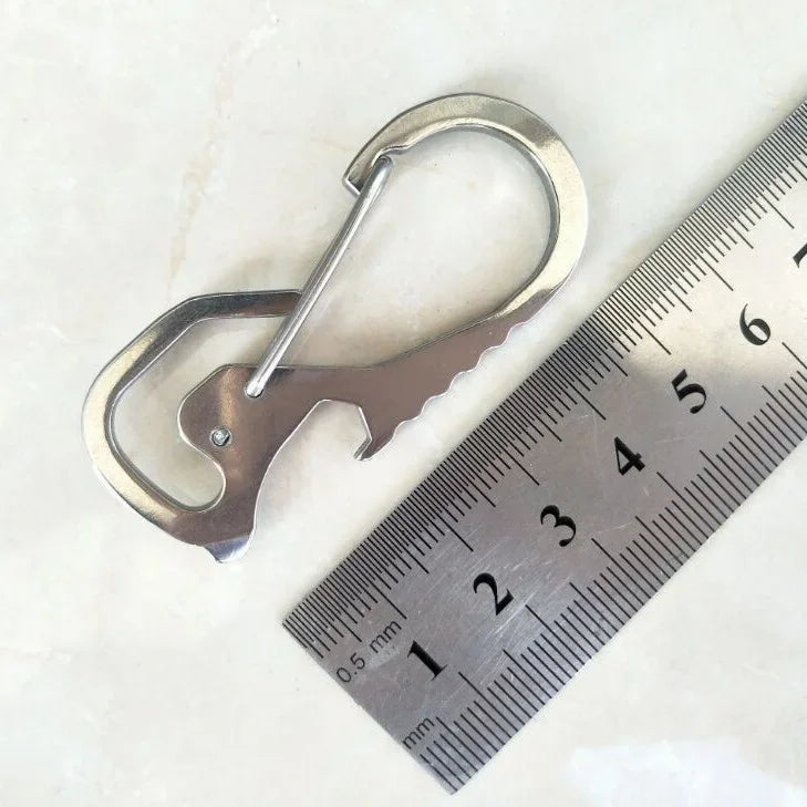 Stainless Steel Carabiner Cap Lifter Hex Driver Bottle Opener Keychain Ring Climbing Accessorie Carabiner Keychain Hook Outdoor