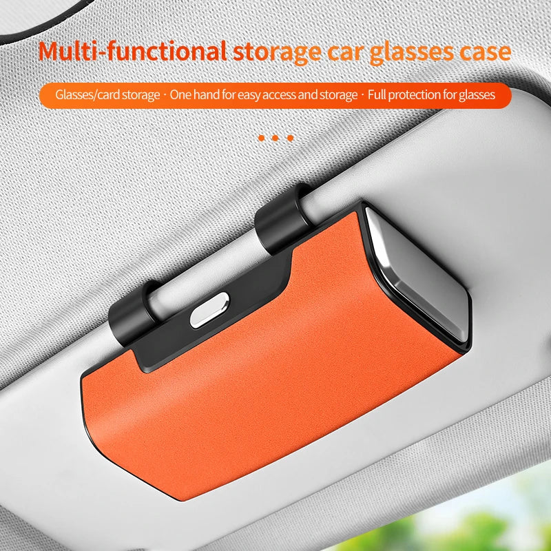 New Car Mounted Glasses Case Universal Sun Visor Sunglasses Holder Storage Box Card Receipt Key Storage Box Car in