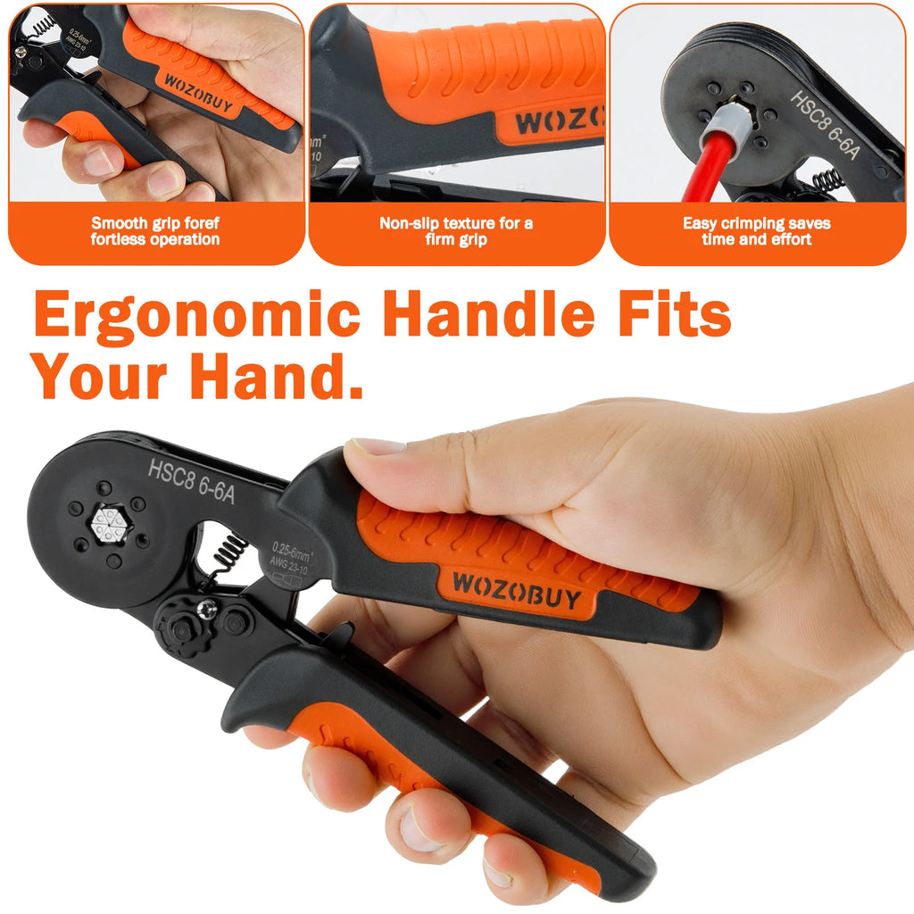 Ferrule Crimping Tool Kit , Ratchet Pliers  with Wire End Ferrule Terminals, Quadrilateral Wire Crimp Pliers with Crimp