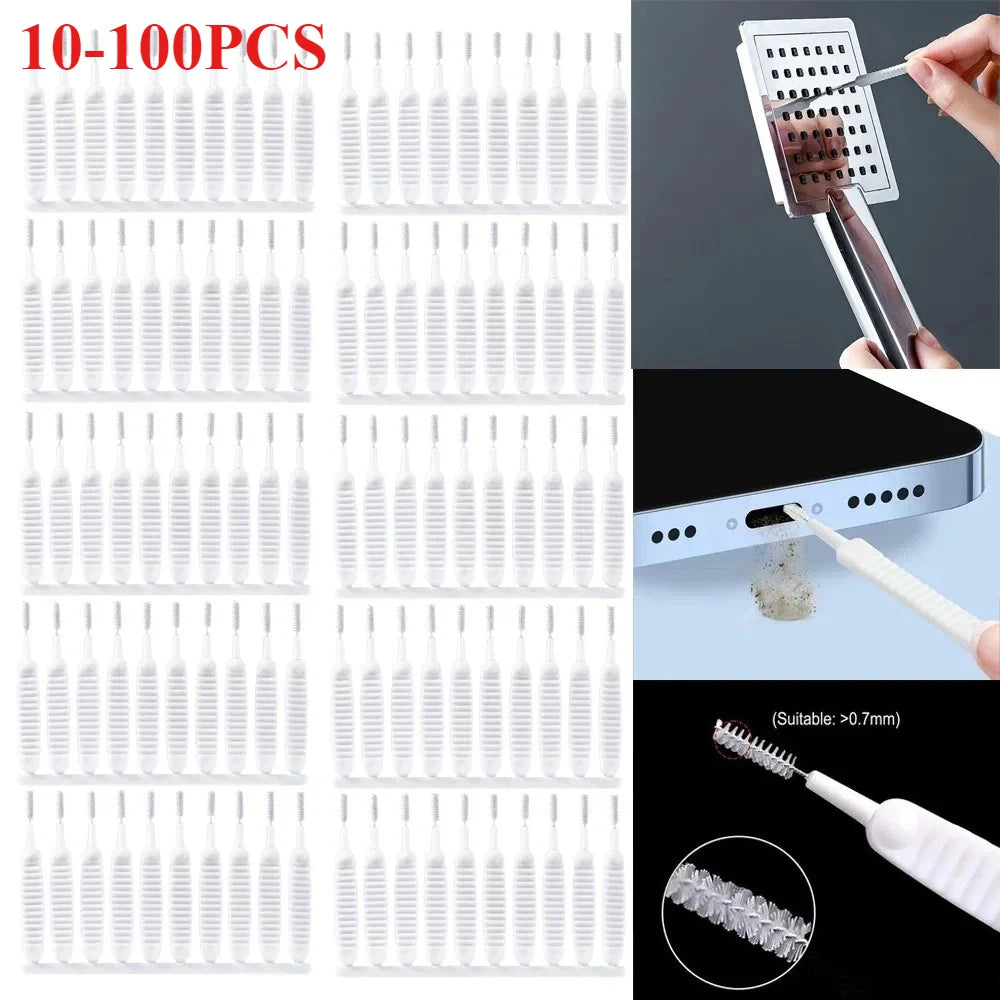 10-100PCS Charging Port Cleaning Brush 65mm Dust Hole Clean Mini Brush Bendable Mini Soft Round Brushes Cleaner Sets