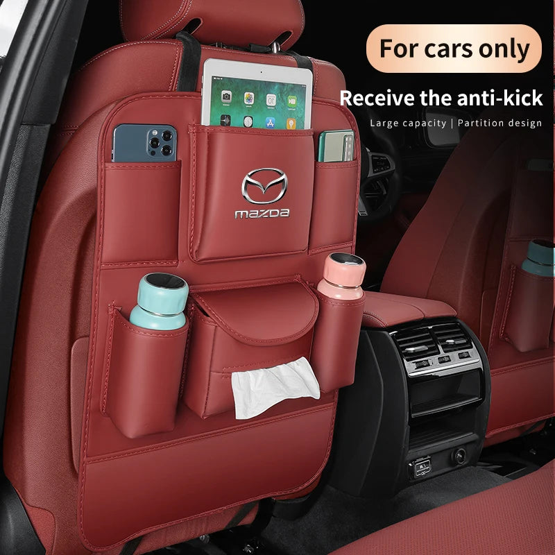 For Mazda 3 5 6 SKYACTIV Axela Atenza CX30 CX5 CX8 CX9 MX5 RX8 RX7 BT50 Car Seat Organizer Seat Back Storage Bag Pad Accessories