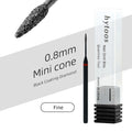 HYTOOS 1mm Mini Cone Cuticle Clean Nail Drill Bit, Black Russian Diamond Nail Bits Nail Cleaner Accessories for Dead Skin