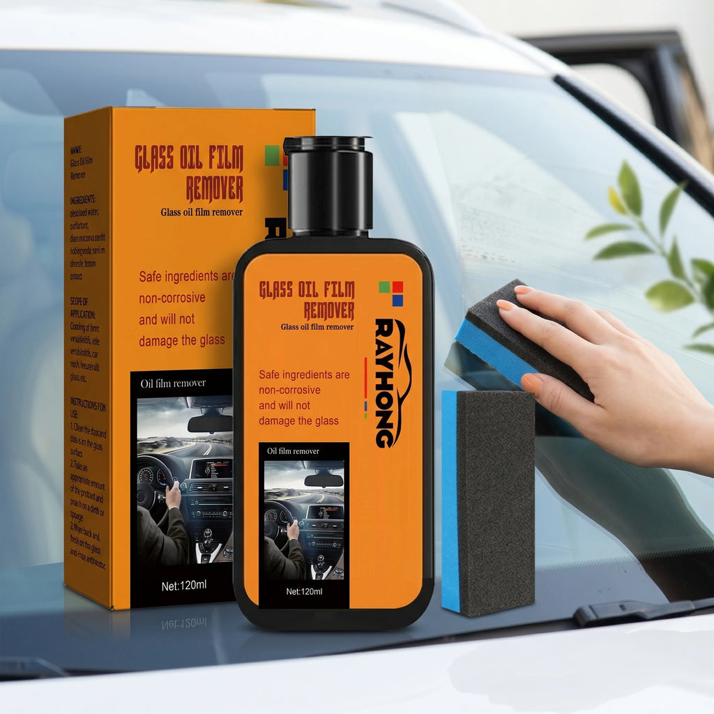 Car Glass Oil Film Remover Cleans Dirt Stains Watermark Enhance Transparency Window Polish Rainproof Compound Windshield Cleaner