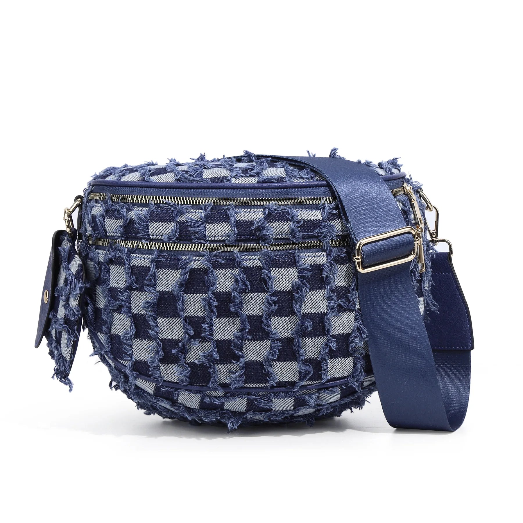 New checkered crossbody bag, shoulder bag, large-capacity shell bag