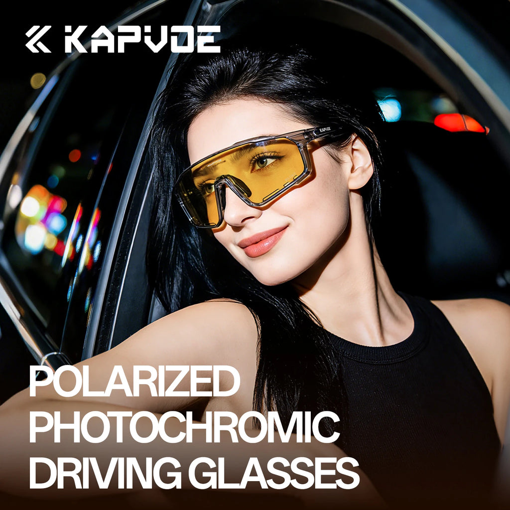 Kapvoe Photochromic Polarized Sale Night Vision Sunglasses Travel Cycling Glasses Running Driving UV400 Mtb Sports Goggles