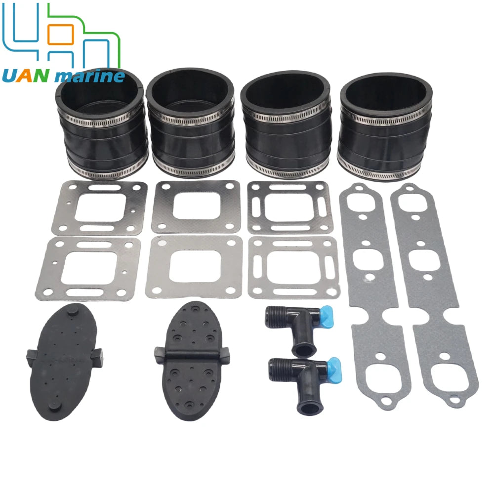 32-44348001 Exhaust Wet Joint Manifolds Exhaust Bellow Kit With Gasket Kits For MerCruiser V6 175 205  27-99757 27-863724 863726