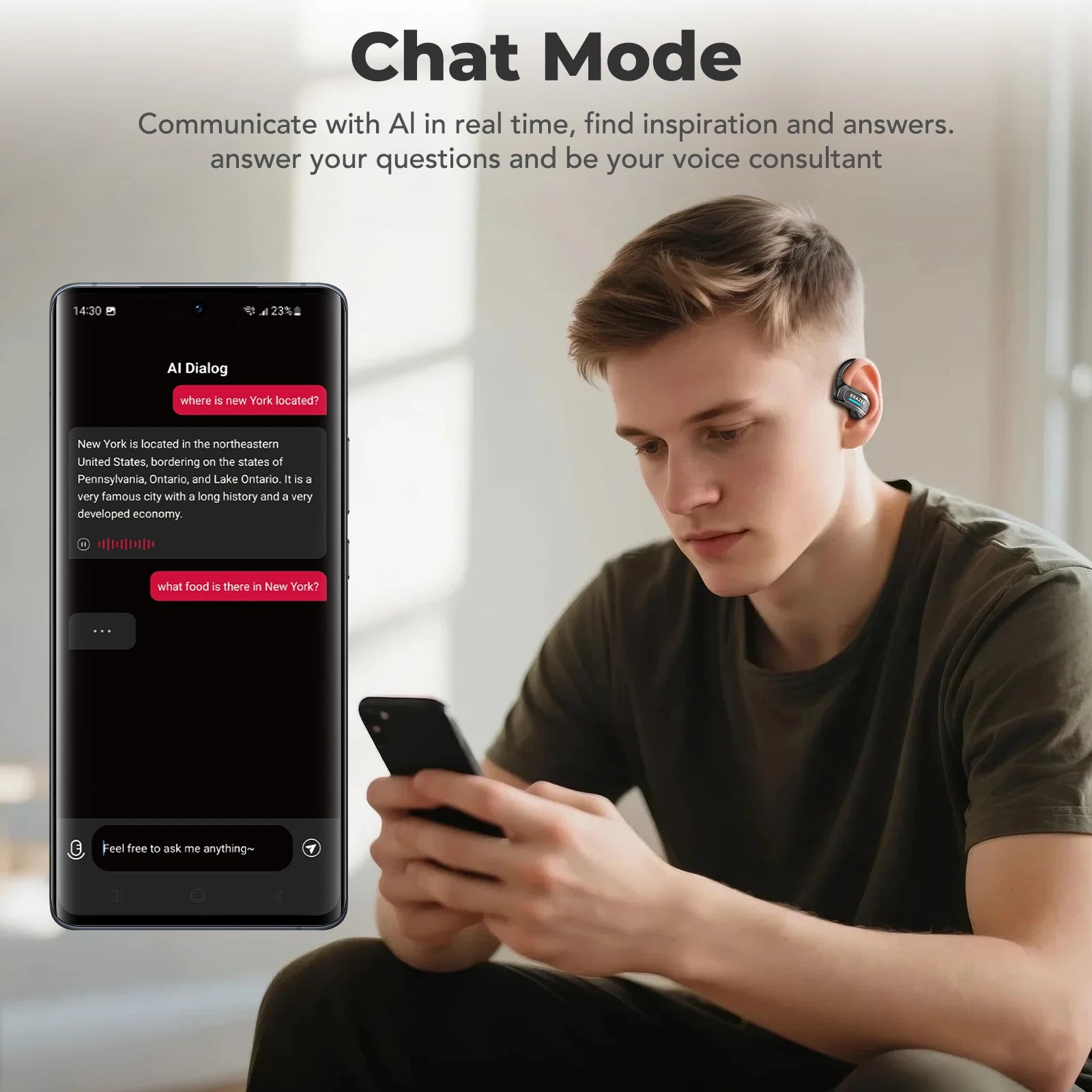 ERAZER X8 AI Translator Earbuds Wireless Bluetooth Earphones Low latency HD Call Gaming Headphones with Mic Sports Headsets