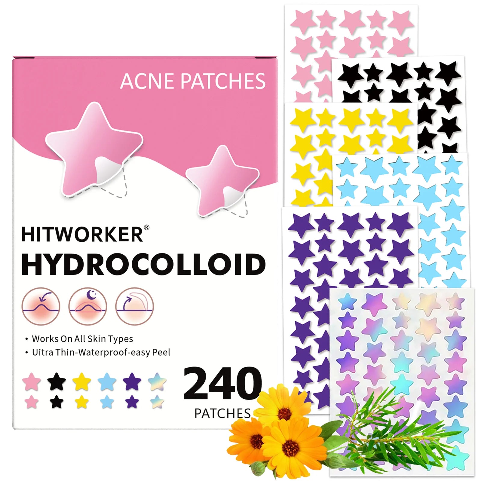 240 pieces/acne patch, covering acne and pimple patches, deep cleansing high-quality patch, gentle and skin friendly