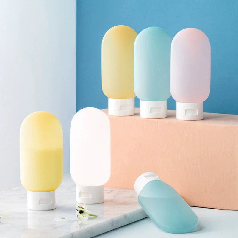 60ml/Set Silicone Travel Multicolour Cosmetic Bottles Empty Container Leakproof Refillable Bottle For Shampoo Conditioner Lotion