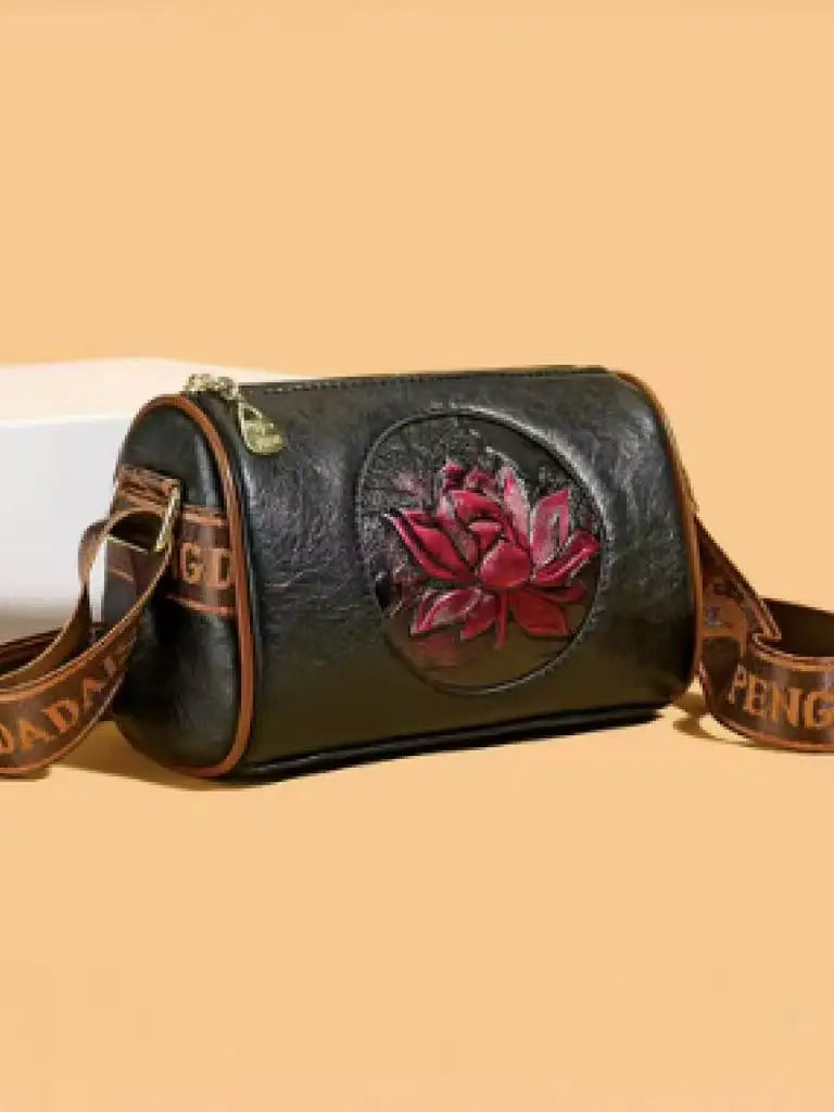 HOMEFISH Women Soft Leather Crossbody Handbag, Fashion Printed Casual Shoulder Bag Multi-purpose Ladies Messenger Tote Purse