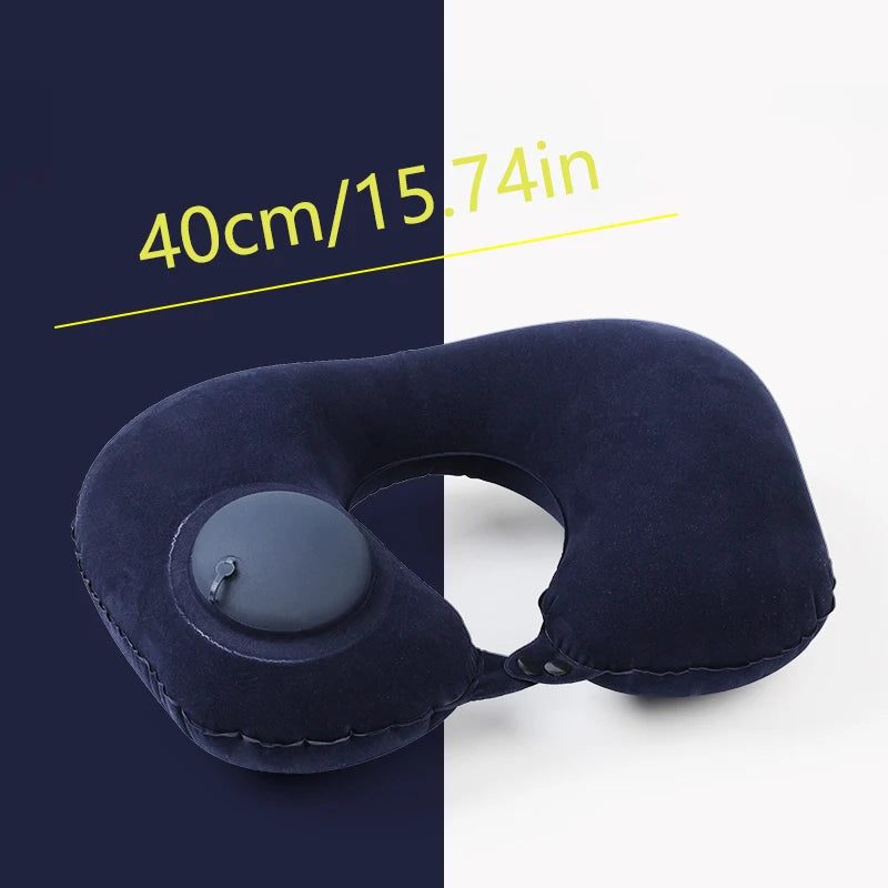 Inflatable Foot Rest Pillow Travel Portable Adjustable Layers Height   Airplane  U Shaped Press Inflatable Pillow