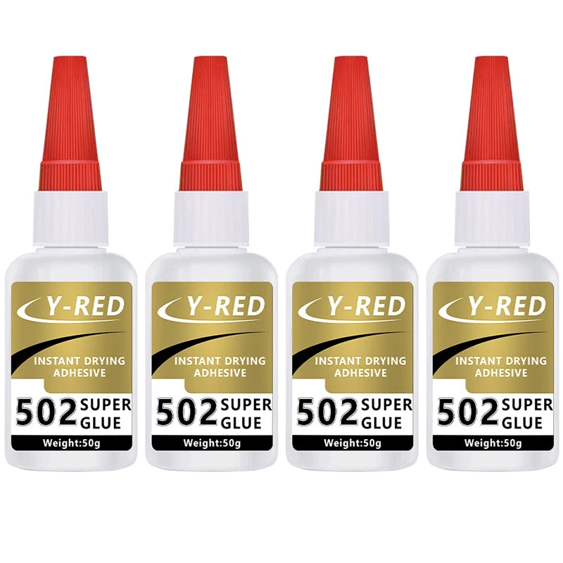 502 Super Strong Quick-Drying Adhesive, Strong Bond Liquid Glue 30-50g for Leather, Rubber, Wood, Metal, Plastic & Toys