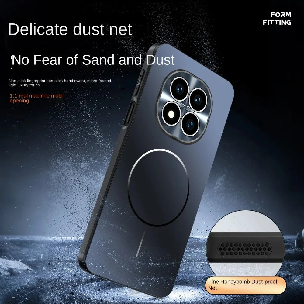 Micro-frosted Ice Feeling Explosion-proof All-inclusive Lens Magnetic Ring Case For Mi Redmi Note 15 Pro 15Pro+ Protection Cover