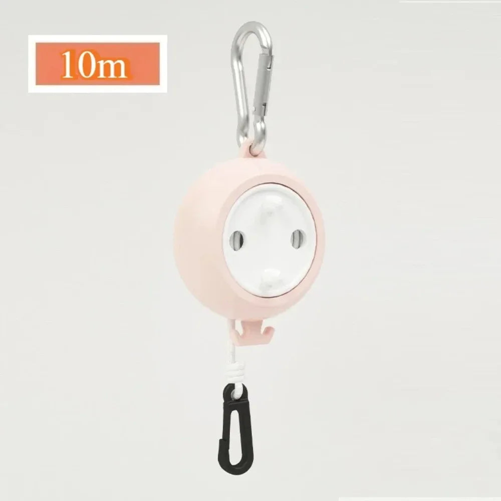 10M Retractable Travel Clothesline Laundry Drying Rope Windproof Anti Slip Outdoor Clothesline for Hotel Camping Accessories 1PC