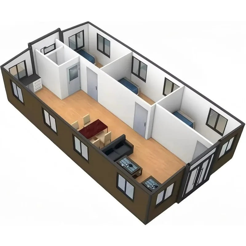 Luxury Villa Casa Ready Made Prefabricated 20 40 Ft Expandable Container House 2 3 4 5 Bedrooms Prefab Portable Mobile Tiny Home