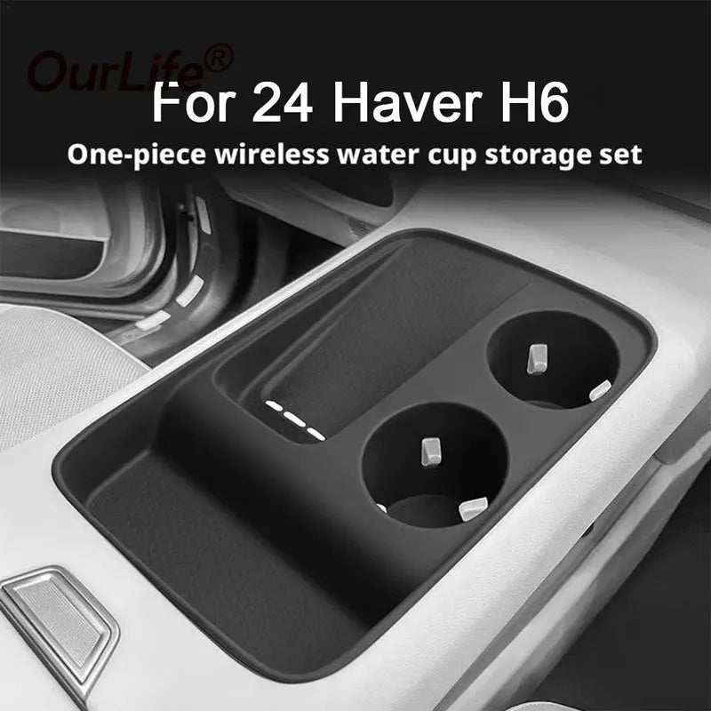 For Haval H6 4rd Gen 2026 2025 LHD Car Central Control Wireless Charging Silicone Pad Water Cup Holder Pad Interior Accessories