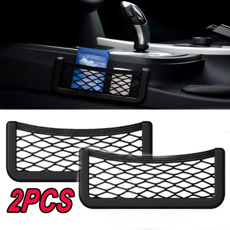 2PCS Car Mesh Pocket Multi-functional Miscellaneous Storage Nets Seat Middle Creative Personalised Foldable Storage Pockets