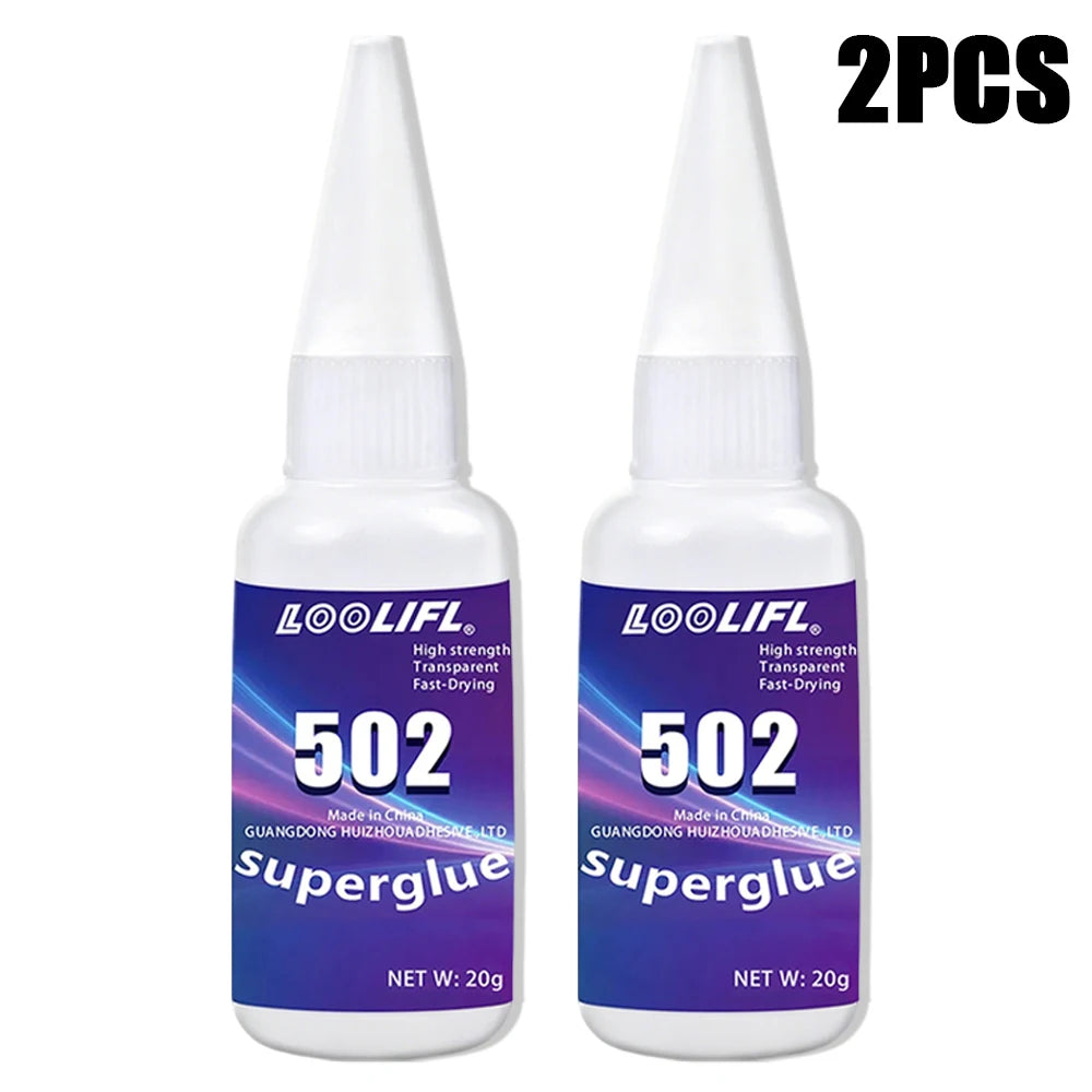 502 Super Instant Glue High Strength Fast Dry Clear Repair Universal Cyanoacrylate Adhesive for Metal Plastic Wood Ceramic Glass