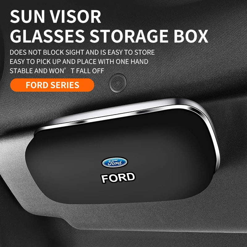 For Ford Mondeo Focus Explorer Escape Kuga Everest Bronco F-150 Ranger Transit Car-Mounted Sunshade Eyeglass Case