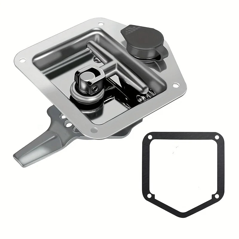 1PC Stainless Steel T-Handle Latch for Truck Bed Toolbox - Rear Placement, Non-Waterproof, Latch Closure with Keys