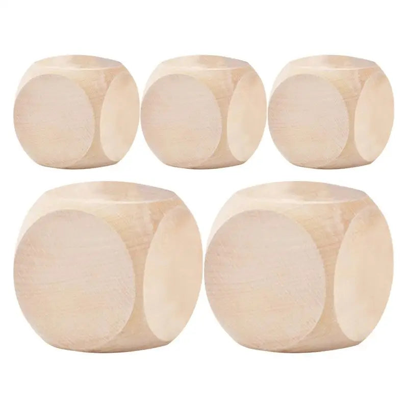 5Pcs Sided Blank Wood Dice Party Family DI Y Games Printing Engraving Kid Toys