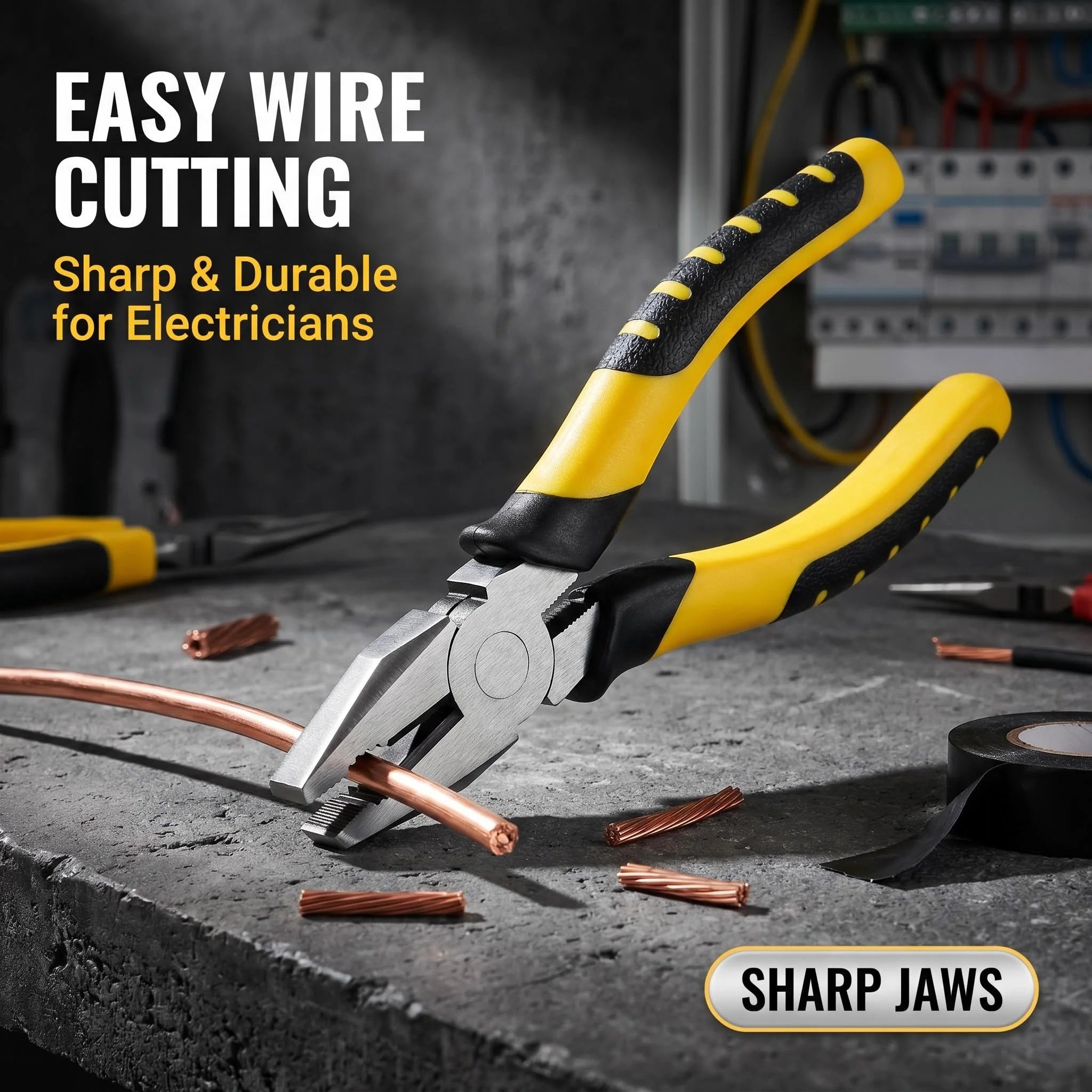 Electric Wire Pliers Large Opening Sharp Multifunction Tool for Cutting Twisting Gripping Metal Wires Heavy Duty Industrial Tool