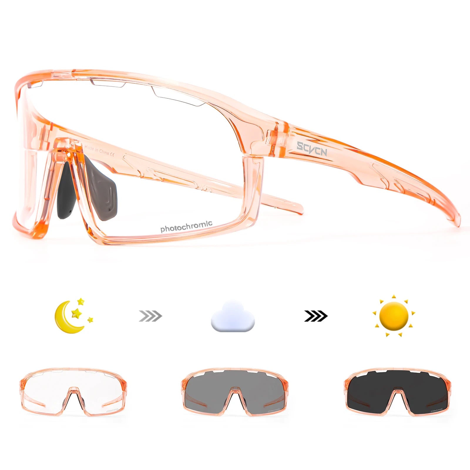 SCVCN Photochromic Sunglasses Cycl Men UV400 Eyewear Sports MTB Outdoor Goggles Bicycle UV400 Women Cycling Glasses Sunglasses