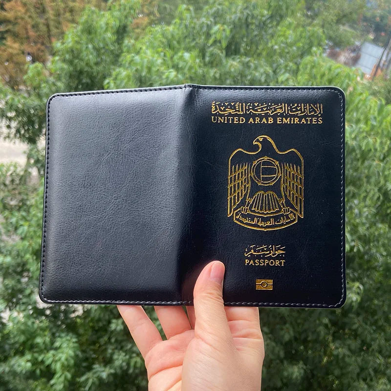 The United Arab Emirates Passport Cover Cards Holder with SIM Card Slot Travel Wallet UAE Passport