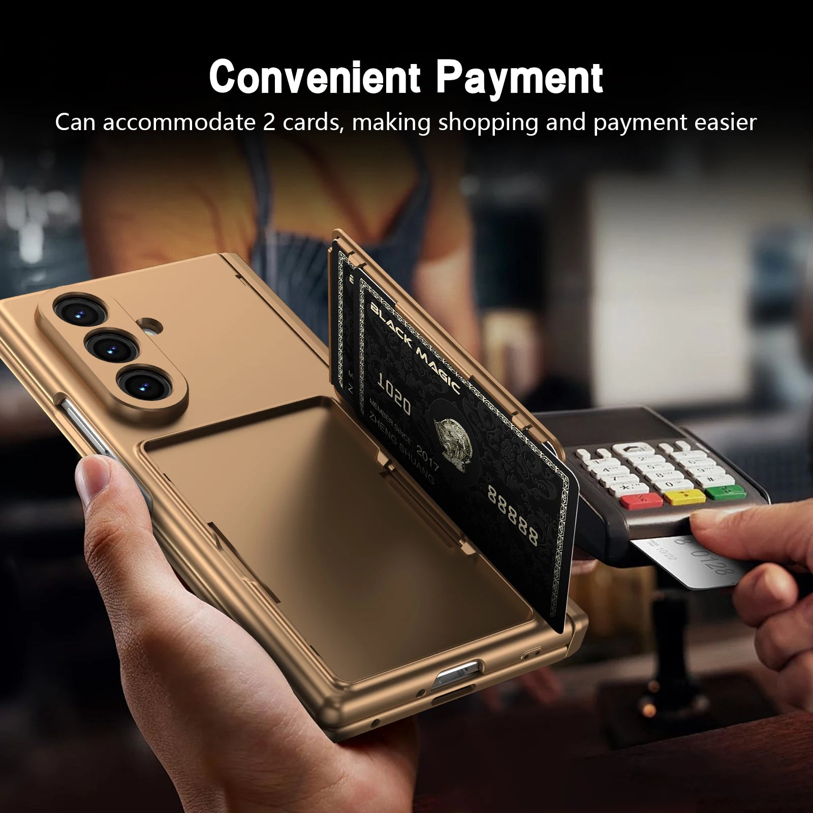 Hinge Wallet Card Slot Bracket Phone Case for Samsung Galaxy Z Fold 5 6 7 8Ultra with Screen Glass Protect Film S Pen Slot Cover