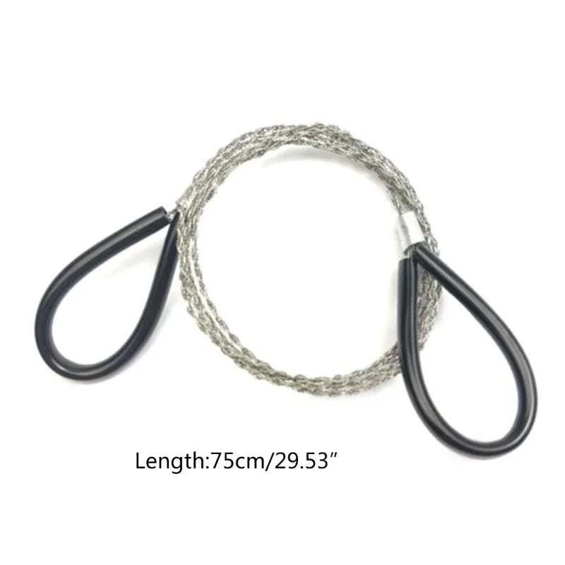1Pcs Stainless Steel Cable Saw Metal Wire Saw Hand Pocket String Rope Saw Emergency Survival  PVC Pipe Cutting Tool