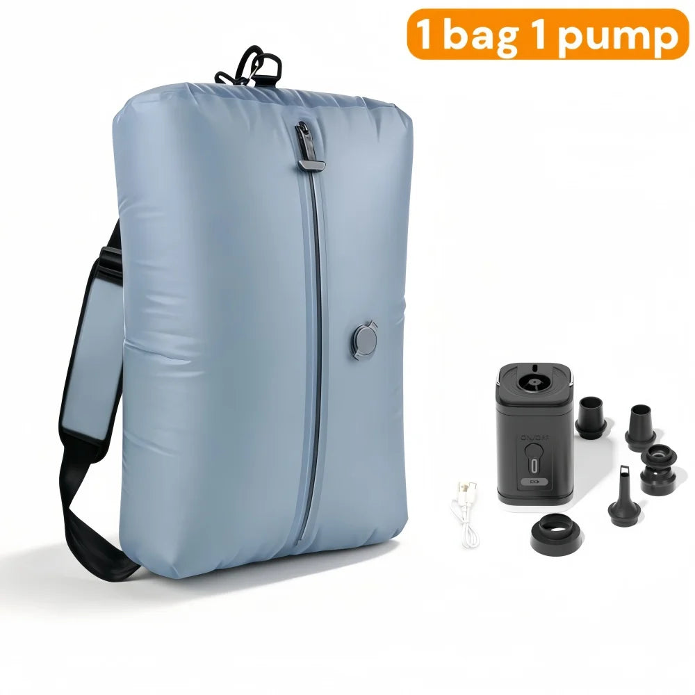 34L Vacuum Travel Bag  Reusable Storage Bags Folding Outdoor Travel Essentials Compression Bag for Suitcases Backpack Luggage