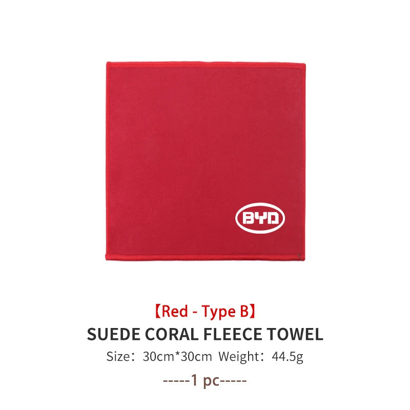 Car Cleaning Cloth Deer Skin Coral Soft Towel Auto Washing Tool Accessories For BYD Tang EV600 Han EV Yuan ATTO Song PLUS Pro