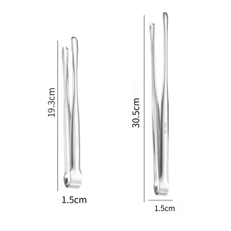 304 Stainless Steel Grill Tongs Food Clip BBQ Steak Clip Bread Tong Cooking Utensils Party Non-Slip Kitchen Gadgets Accessories
