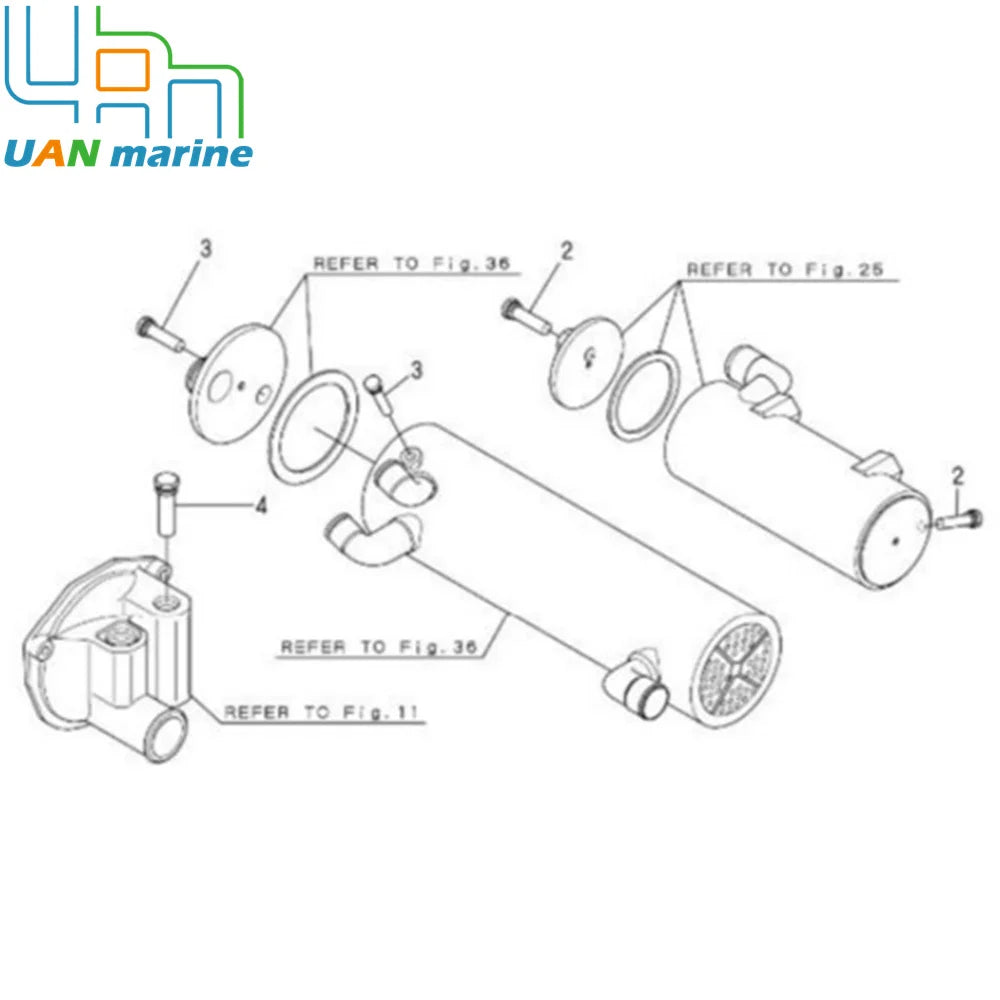 Pencil Anode Kit For Yanmar 4LHA-HTE 6LP 6LY 6LPA-STP 6LPA-STZP Replaces 119773-92600 Oil Cooler zincs Marine Engine