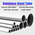 1pcs 304 Stainless Steel Round Capillary 100mm 200mm 300mm Long Seamless Straight Tube Pipe Wall Thick 2mm 2.5mm 3mm OD 16-325mm