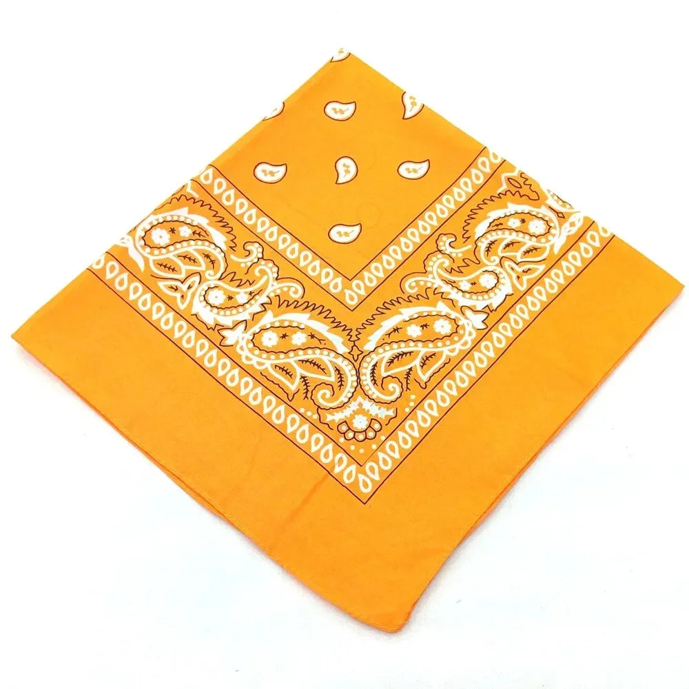 1/2PCS Fashion Hip Hop 100% Cotton Bandana Square Scarf 55cm*55cm Black Red Paisley Headband Printed For Women/Men/Boys/Girls