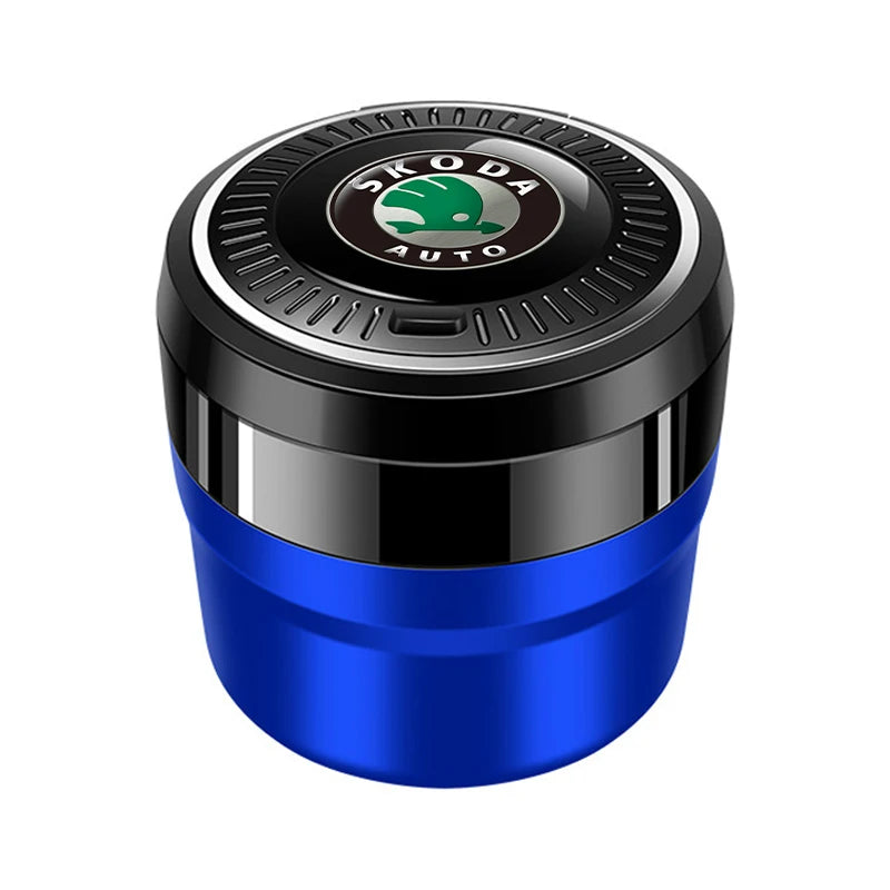 For Skoda Citigo Fabia Superb Octavia A5 A7 Karoq Kodiaq Car Accessories Portable Luminous Ceramic Liner Cigarette Car Ashtray