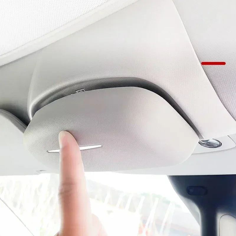 For Tesla Model Y/3/3+ Car Roof Glasses Box Sunglasses Storage Box Sun Visor Clip Card Storage Car Modification Accessories