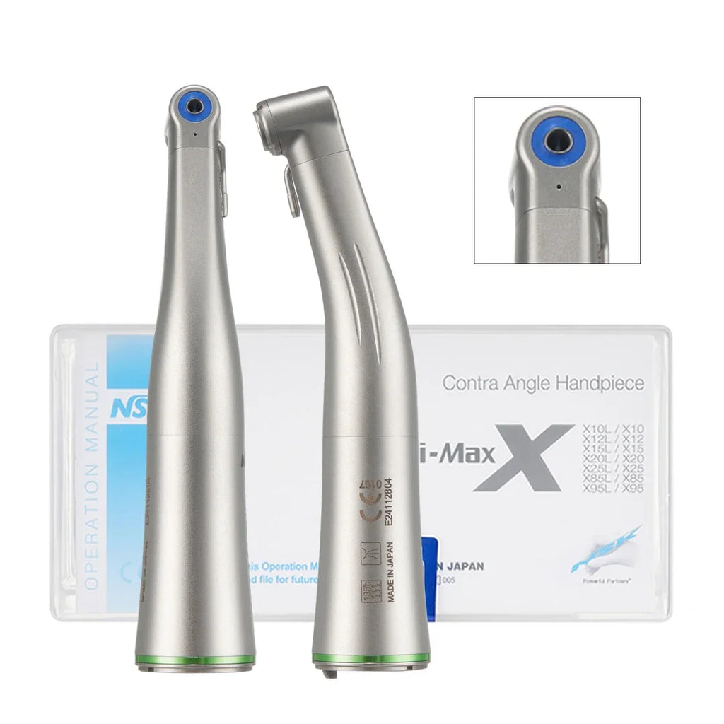 NSK Push Button 1:5 Increase Speed Handpiece Inner Water Spray Red Ring Made in Japan Dental Contra Angle Handpiece Ti Max X95L
